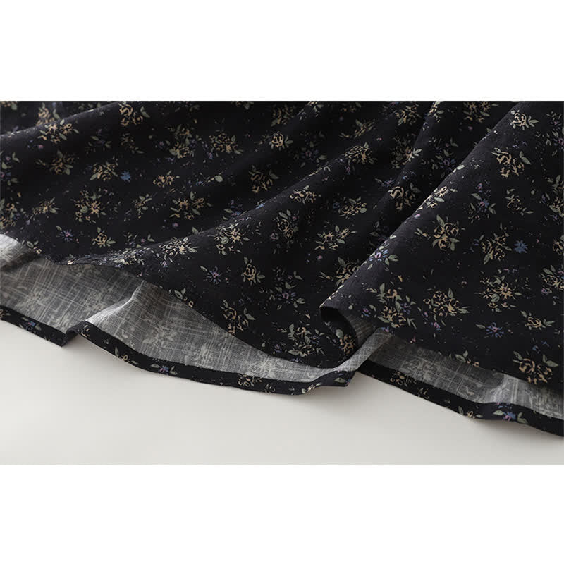 Buddha Stones Falda de mujer con cintura elástica y volantes en el bajo, con estampado floral. - image 7