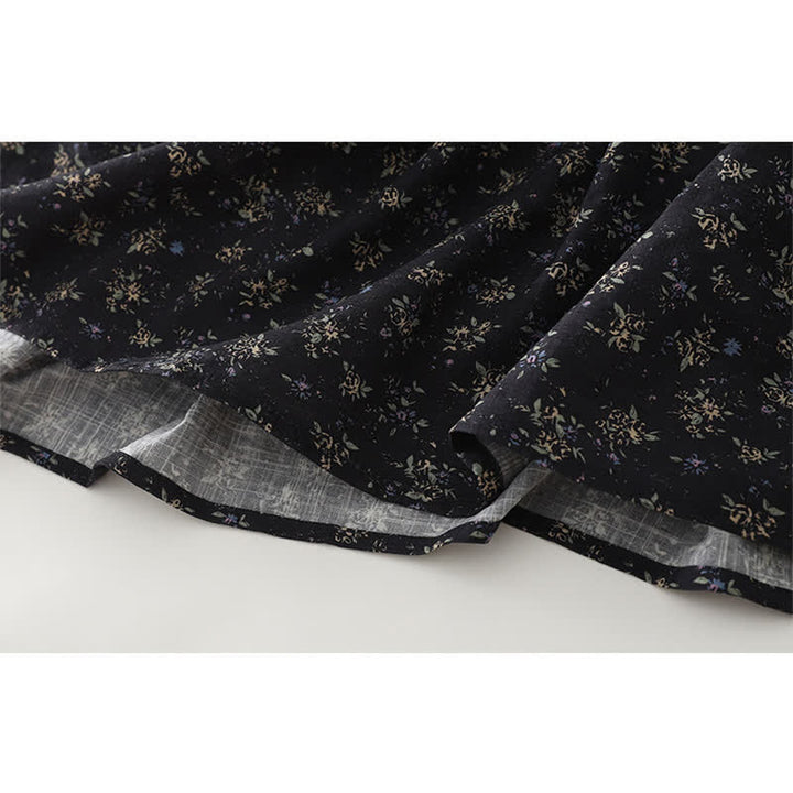 Buddha Stones Falda de mujer con cintura elástica y volantes en el bajo, con estampado floral. - image 7