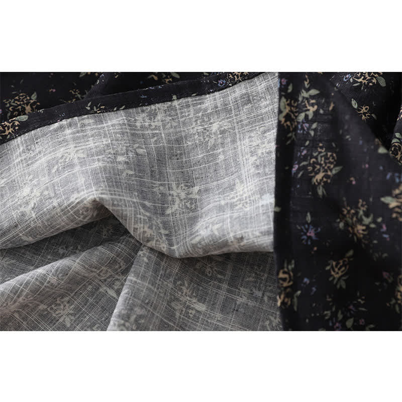 Buddha Stones Falda de mujer con cintura elástica y volantes en el bajo, con estampado floral. - image 9