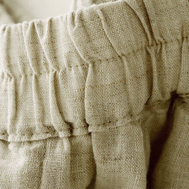 Buddha Stones Pantalones de lino de verano para mujer, de corte ajustado y con bolsillos. - image 14