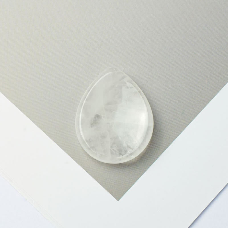 Buddha Stones con forma de lágrima, piedra antiestrés, decoración de cristal de protección, 45*35*8 mm - Cuarzo transparente - 45*35*8 mm - image 1