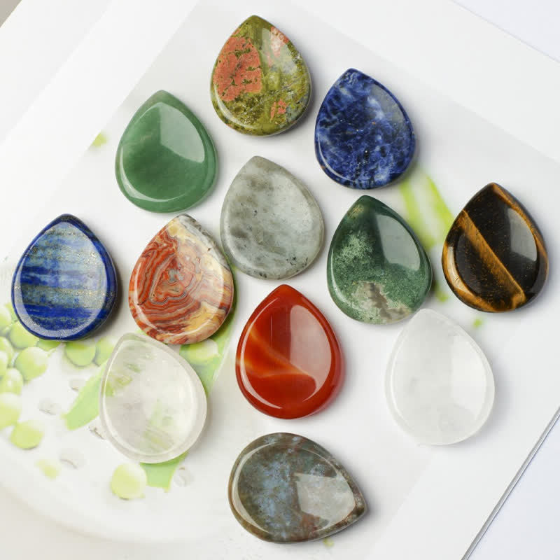 Buddha Stones con forma de lágrima, piedra antiestrés, decoración de cristal de protección, 45*35*8 mm - image 31