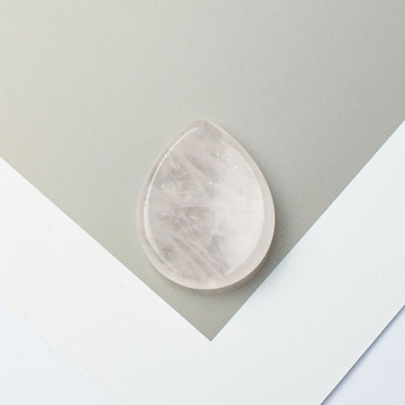 Buddha Stones con forma de lágrima, piedra antiestrés, decoración de cristal de protección, 45*35*8 mm - Cuarzo rosa - 45*35*8 mm - image 3