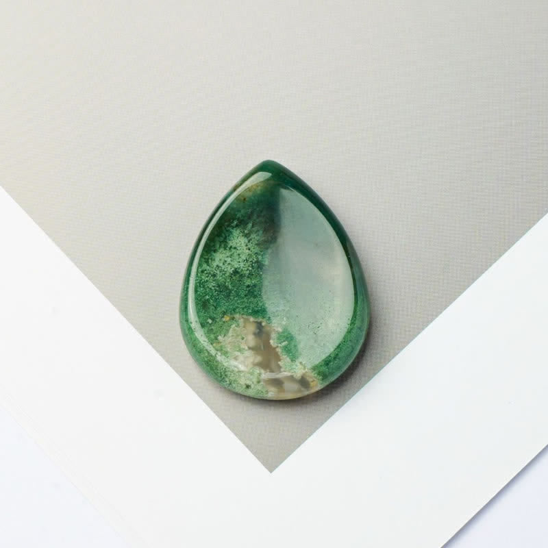 Buddha Stones con forma de lágrima, piedra antiestrés, decoración de cristal de protección, 45*35*8 mm - Ágata musgosa - 45*35*8 mm - image 28
