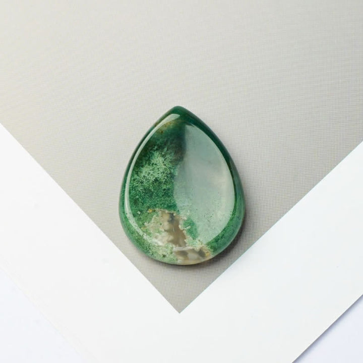 Buddha Stones con forma de lágrima, piedra antiestrés, decoración de cristal de protección, 45*35*8 mm - Ágata musgosa - 45*35*8 mm - image 28