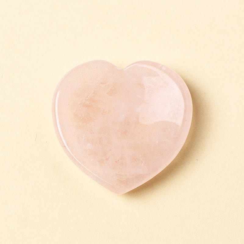 Buddha Stones Piedra de corazón para la ansiedad, ópalo, cuarzo rosa, decoración de cristal motivacional 4*4*0.7cm - Cuarzo rosa natural (el color puede variar) - 4*4*0,7 cm - image 3