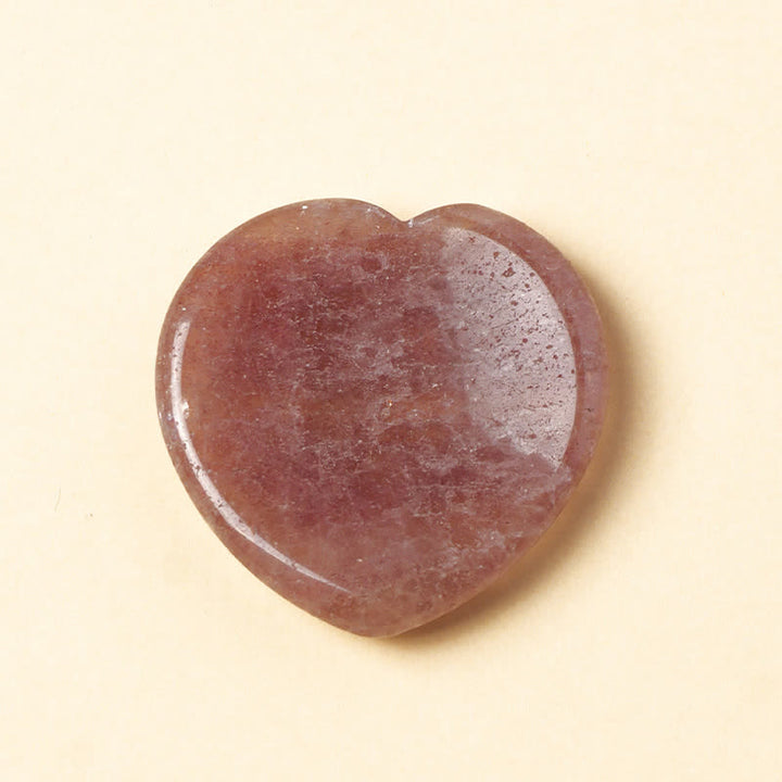 Buddha Stones Piedra de corazón para la ansiedad, ópalo, cuarzo rosa, decoración de cristal motivacional 4*4*0.7cm - Cuarzo fresa natural (el color puede variar) - 4*4*0,7 cm - image 5