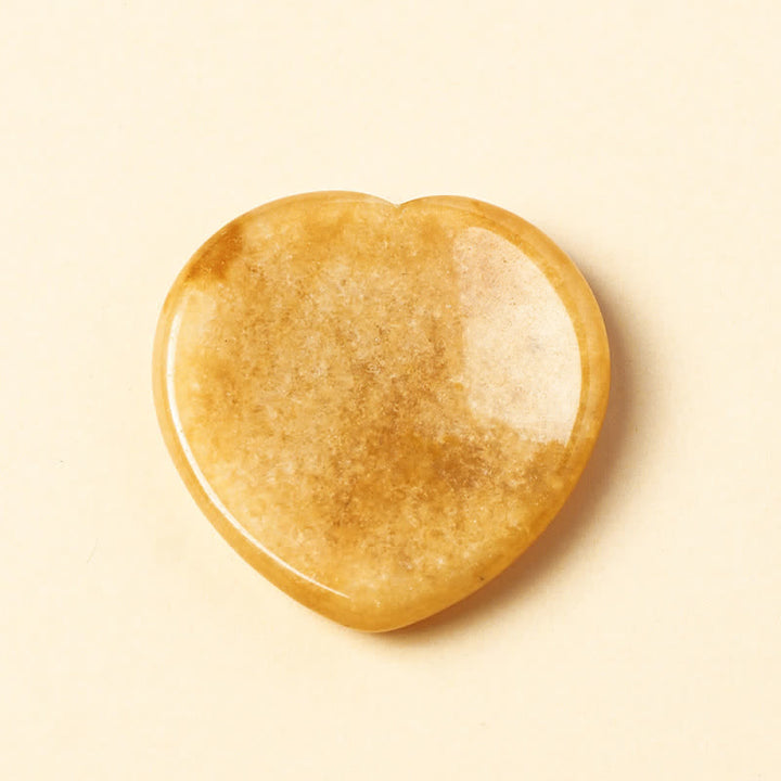 Buddha Stones Piedra de corazón para la ansiedad, ópalo, cuarzo rosa, decoración de cristal motivacional 4*4*0.7cm - Topacio natural (el color puede variar) - 4*4*0,7 cm - image 7
