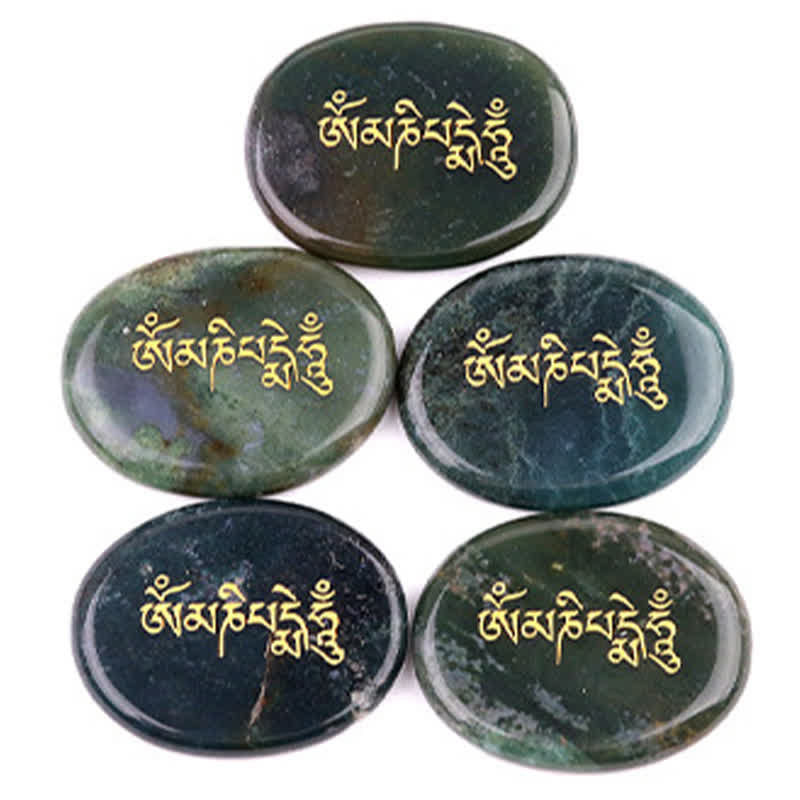 Buddha Stones Om Mani Padme Hum Amatista Ojo de Tigre Piedra de Palma Decoración Cristal 35*45mm - image 19