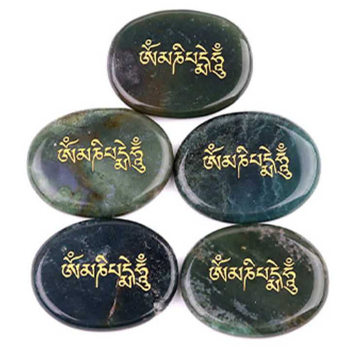 Buddha Stones Om Mani Padme Hum Amatista Ojo de Tigre Piedra de Palma Decoración Cristal 35*45mm - image 19