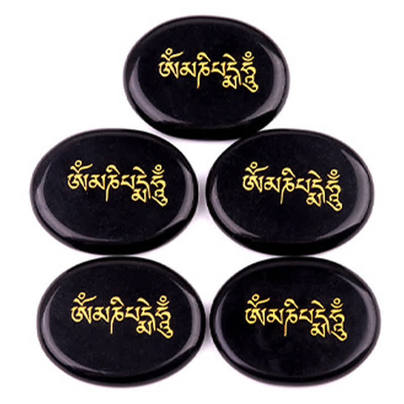 Buddha Stones Om Mani Padme Hum Amatista Ojo de Tigre Piedra de Palma Decoración Cristal 35*45mm - image 10