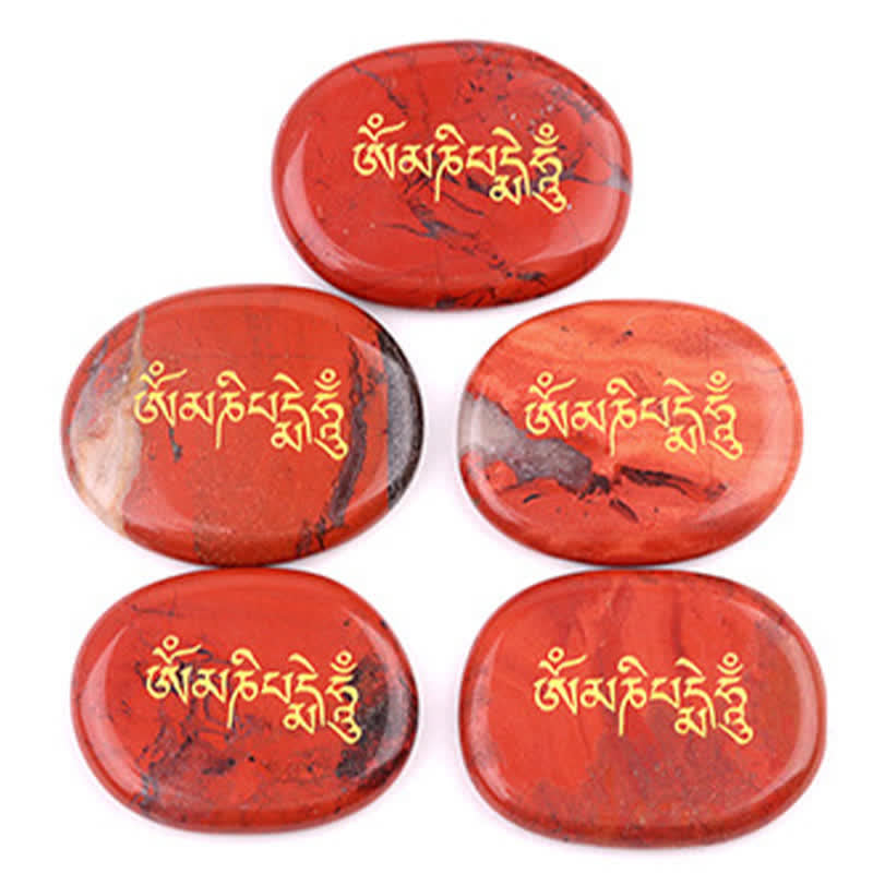 Buddha Stones Om Mani Padme Hum Amatista Ojo de Tigre Piedra de Palma Decoración Cristal 35*45mm - image 7