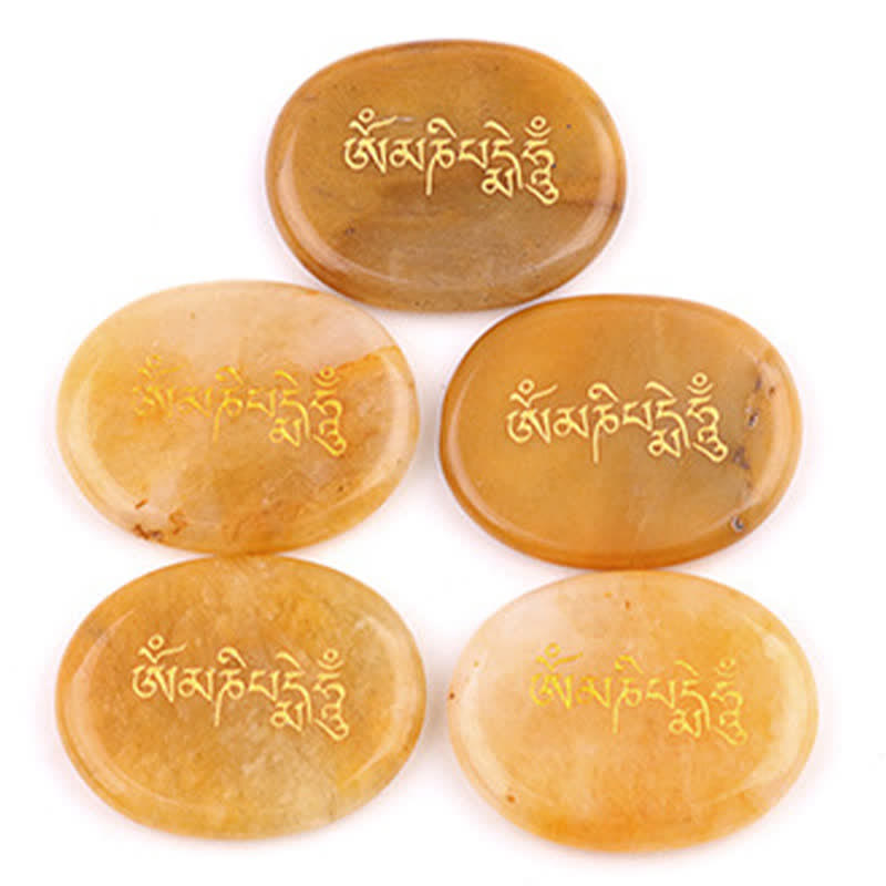Buddha Stones Om Mani Padme Hum Amatista Ojo de Tigre Piedra de Palma Decoración Cristal 35*45mm - image 25