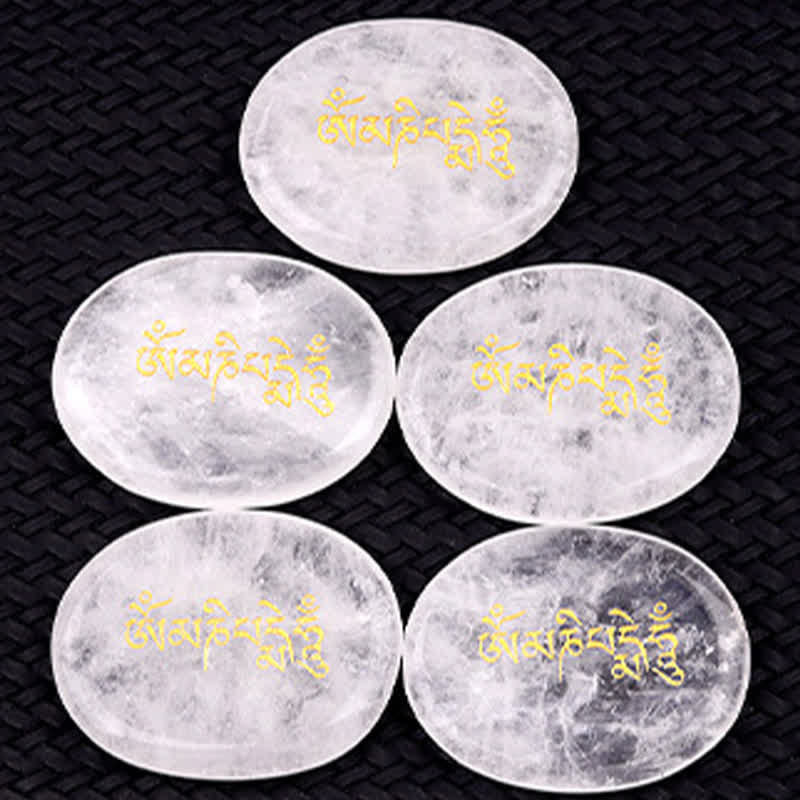 Buddha Stones Om Mani Padme Hum Amatista Ojo de Tigre Piedra de Palma Decoración Cristal 35*45mm - image 31