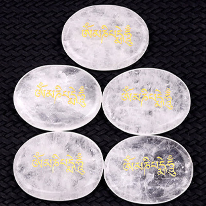 Buddha Stones Om Mani Padme Hum Amatista Ojo de Tigre Piedra de Palma Decoración Cristal 35*45mm - image 31
