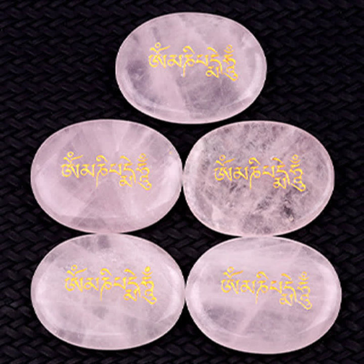Buddha Stones Om Mani Padme Hum Amatista Ojo de Tigre Piedra de Palma Decoración Cristal 35*45mm - image 28