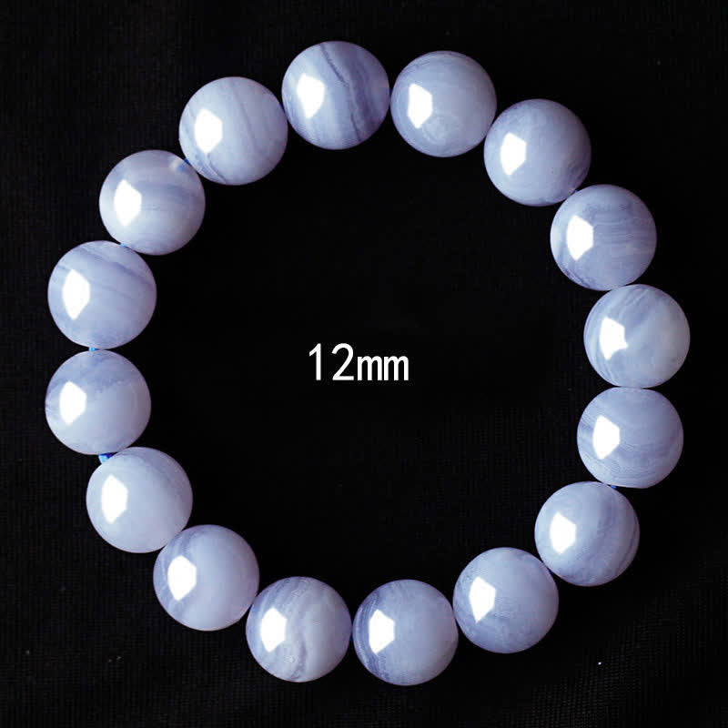 Buddha Stones Pulsera redonda de cuentas de ágata azul natural con encaje - Ágata de encaje azul (circunferencia de la muñeca: 17-18 cm) - image 8