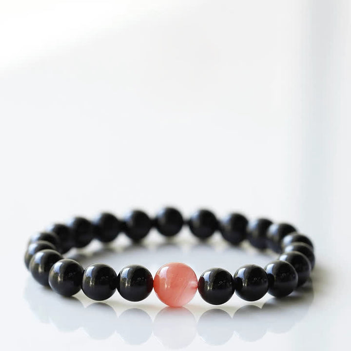 Buddha Stones Pulsera de resiliencia con diseño de animal del zodiaco y cristal de turmalina negra - Dragón (circunferencia de la muñeca: 15-16 cm) - image 9