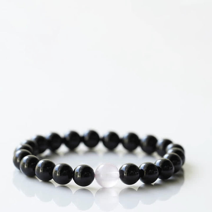 Buddha Stones Pulsera de resiliencia con diseño de animal del zodiaco y cristal de turmalina negra - Conejo (circunferencia de la muñeca: 15-16 cm) - image 8