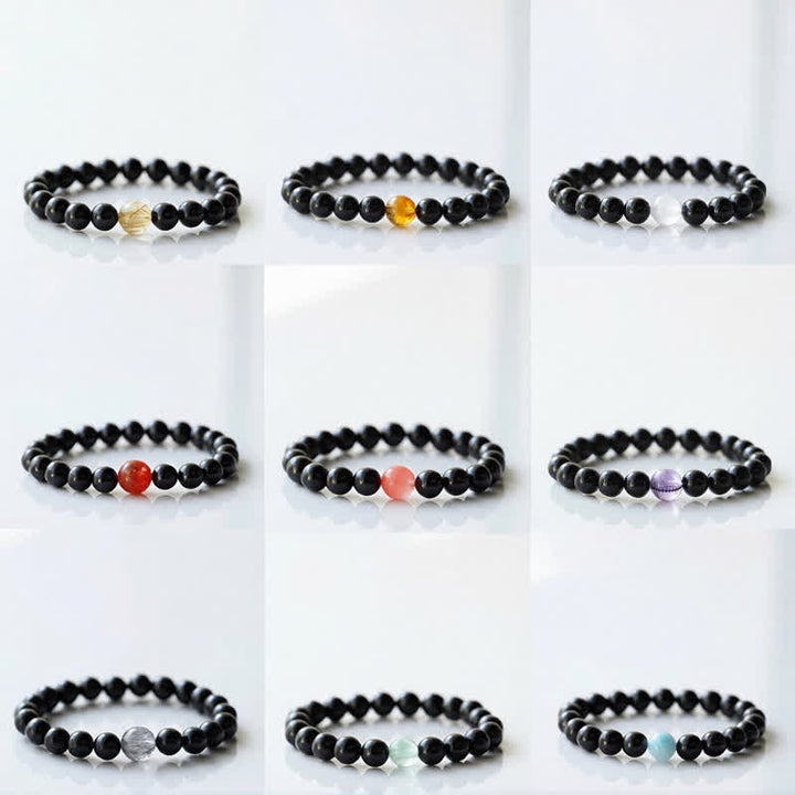 Buddha Stones Pulsera de resiliencia con diseño de animal del zodiaco y cristal de turmalina negra - image 16