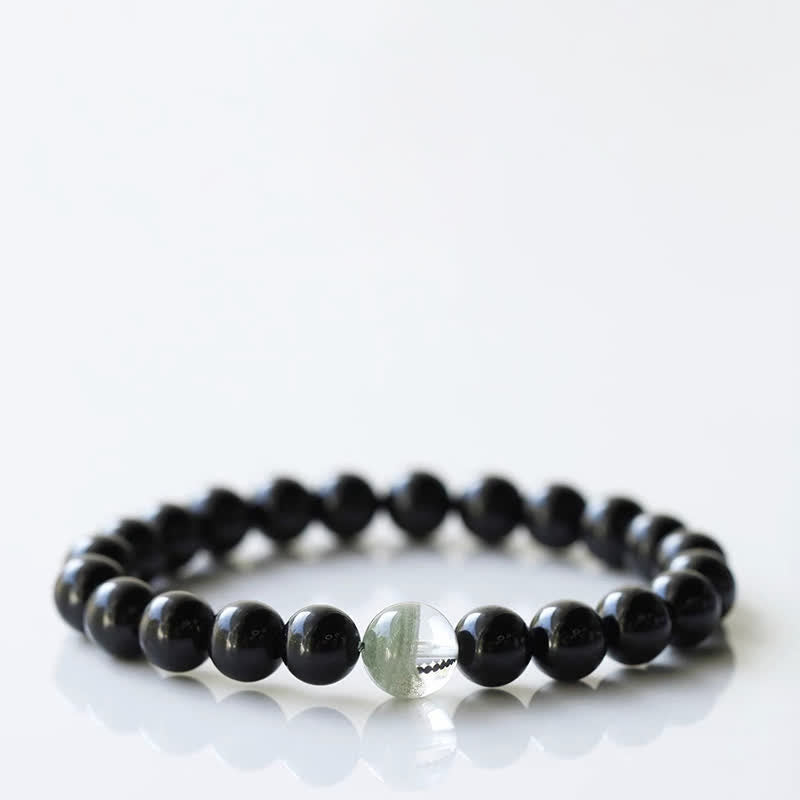 Buddha Stones Pulsera de resiliencia con diseño de animal del zodiaco y cristal de turmalina negra - Rata (circunferencia de la muñeca: 15-16 cm) - image 5
