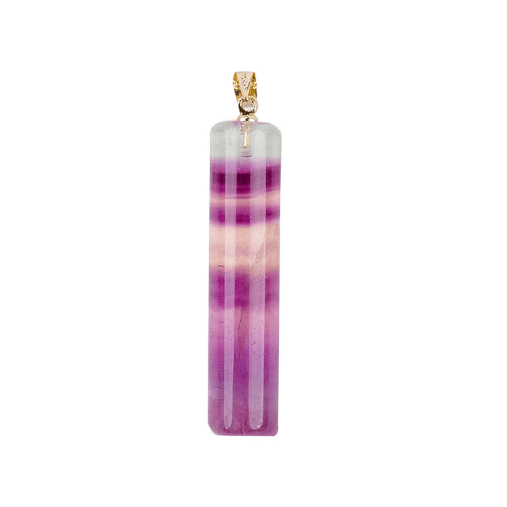 Buddha Stones Colgante cilíndrico de fluorita natural de colores para collar de protección - image 11