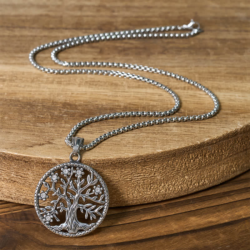 Buddha Stones Colgante de la Creación de Acero de Titanio con el Árbol de la Vida. - image 1