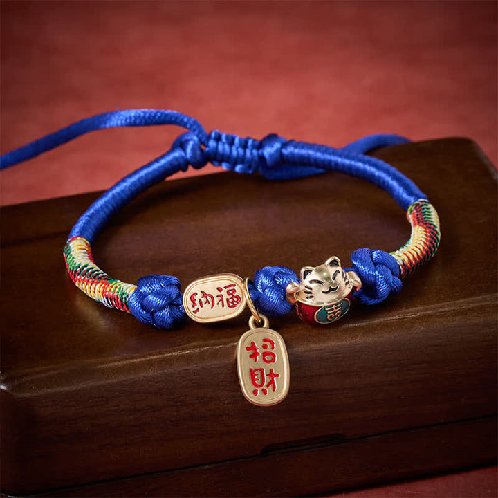 Buddha Stones Collar ajustable para mascotas para gatos, trenzado con hilo rojo, símbolo de buena fortuna y protección del carácter Fu. - image 9