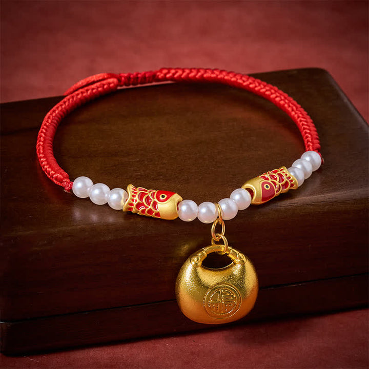 Buddha Stones Collar ajustable para gatos y perros con diseño de pez koi trenzado de cuerda roja y personaje Fu Fortune. - image 3