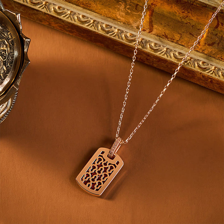 Buddha Stones Colgante de collar de protección de cobre con diseño hueco de calabaza - image 2