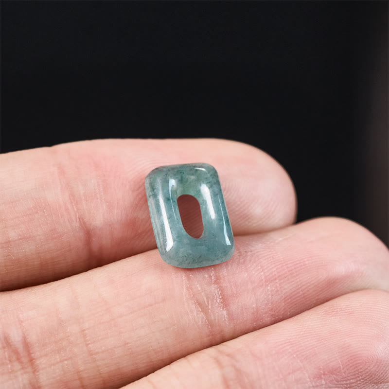 Buddha Stones Colgante de collar Mini Square Jade Verde Abundancia - image 10