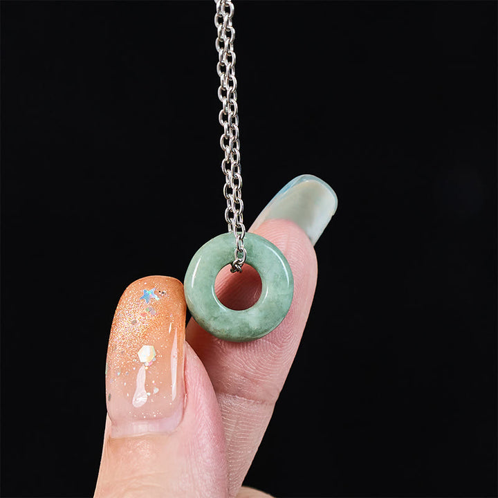 Buddha Stones Collar con colgante de ábaco y hebilla de jade verde con hebilla de la paz y amuleto de la suerte. - image 13