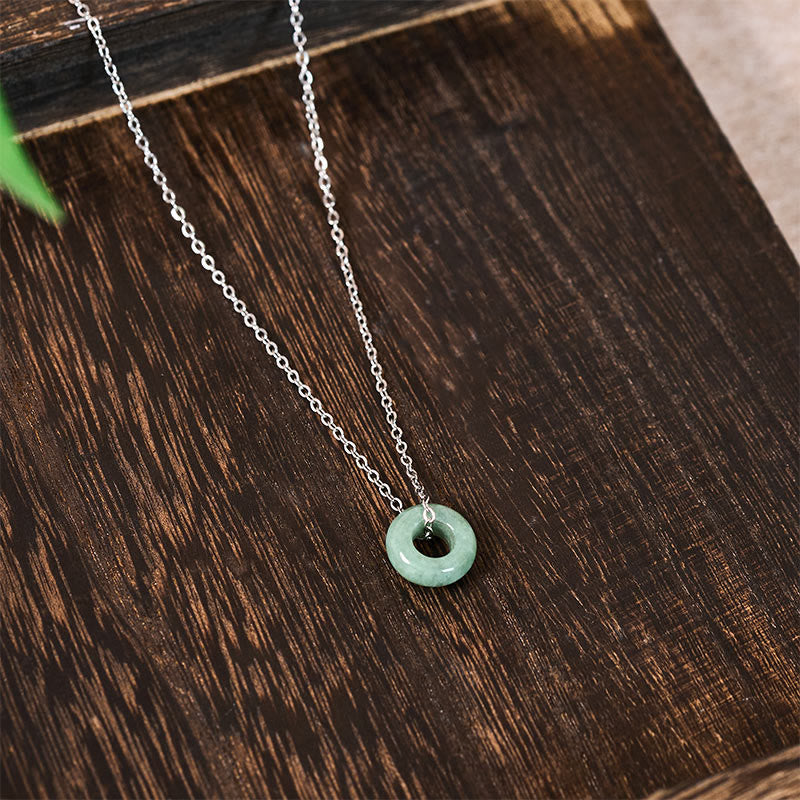 Buddha Stones Collar con colgante de ábaco y hebilla de jade verde con hebilla de la paz y amuleto de la suerte. - image 11
