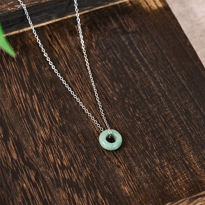 Buddha Stones Collar con colgante de ábaco y hebilla de jade verde con hebilla de la paz y amuleto de la suerte. - image 11