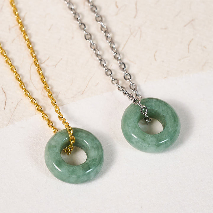 Buddha Stones Collar con colgante de ábaco y hebilla de jade verde con hebilla de la paz y amuleto de la suerte. - image 15