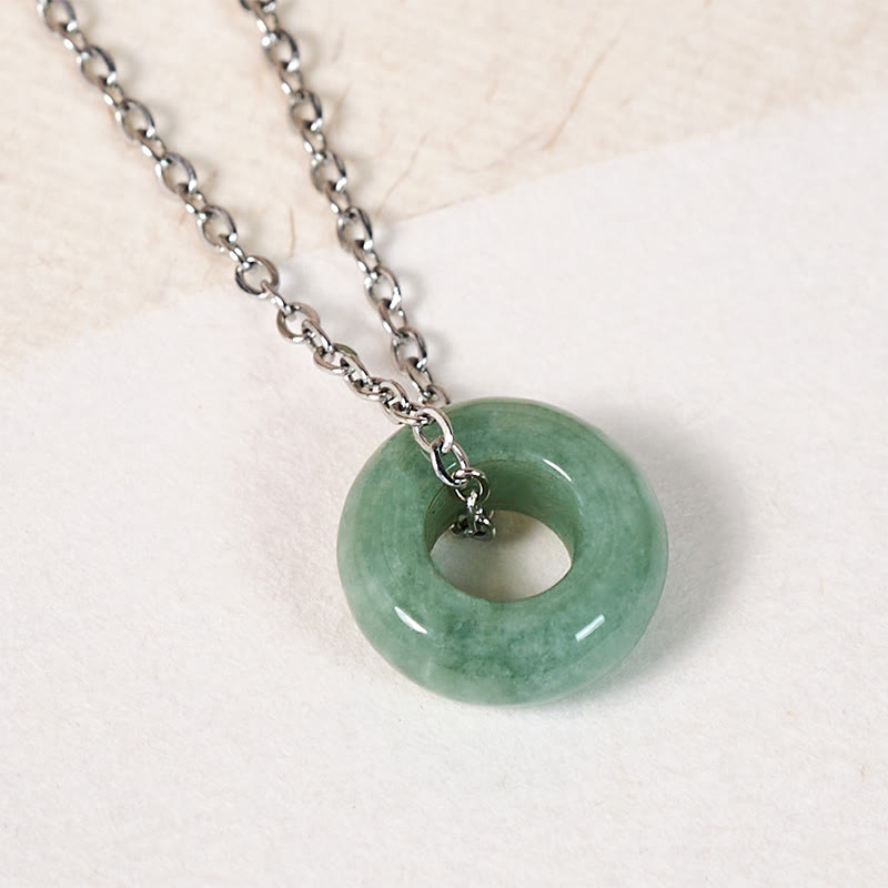 Buddha Stones Collar con colgante de ábaco y hebilla de jade verde con hebilla de la paz y amuleto de la suerte. - image 10