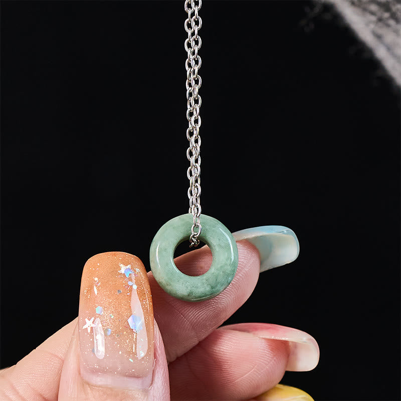 Buddha Stones Collar con colgante de ábaco y hebilla de jade verde con hebilla de la paz y amuleto de la suerte. - image 14
