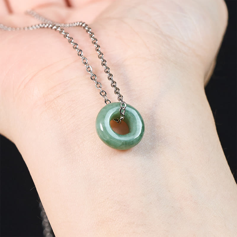 Buddha Stones Collar con colgante de ábaco y hebilla de jade verde con hebilla de la paz y amuleto de la suerte. - image 12