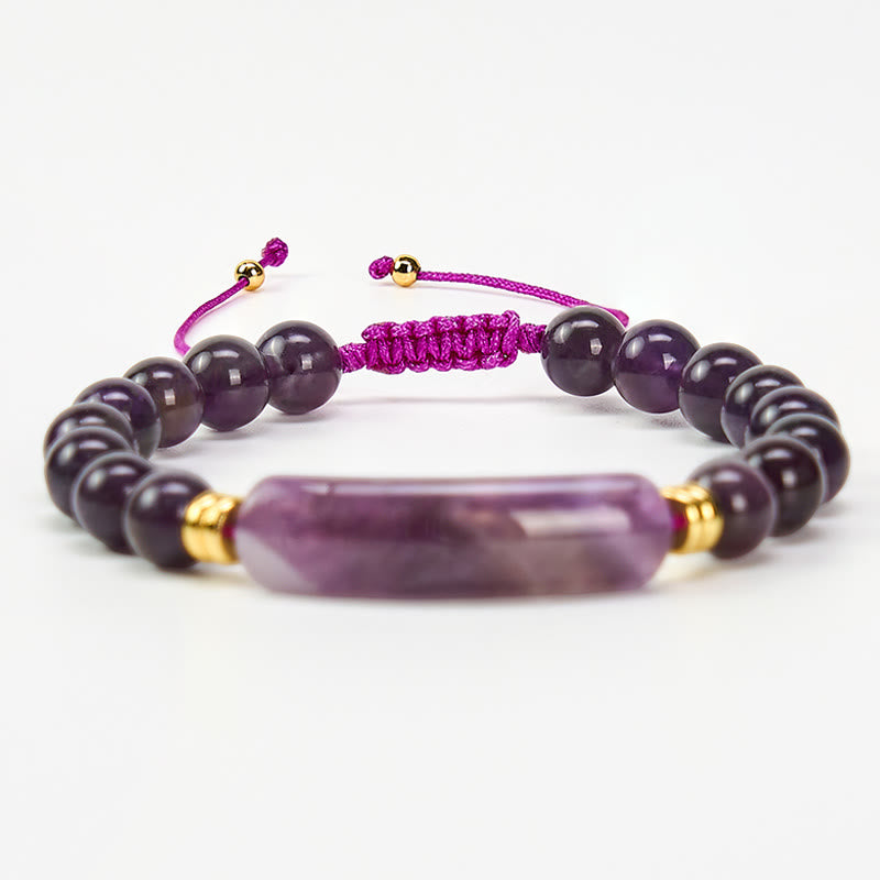 Buddha Stones Pulsera de transformación positiva con aventurina verde amatista, ojo de tigre y cuarzo fresa - image 12