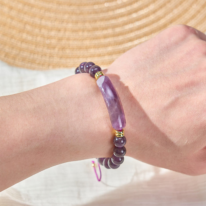 Buddha Stones Pulsera de transformación positiva con aventurina verde amatista, ojo de tigre y cuarzo fresa - image 14