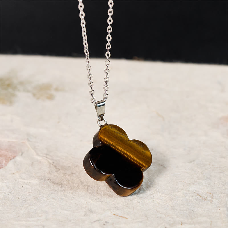 Buddha Stones Varios colgantes de collar con forma de flor de ciruelo, aventurina verde cristal, obsidiana negra y ojo de tigre. - image 15