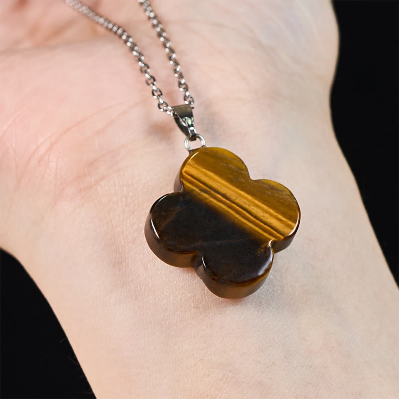 Buddha Stones Varios colgantes de collar con forma de flor de ciruelo, aventurina verde cristal, obsidiana negra y ojo de tigre. - image 16