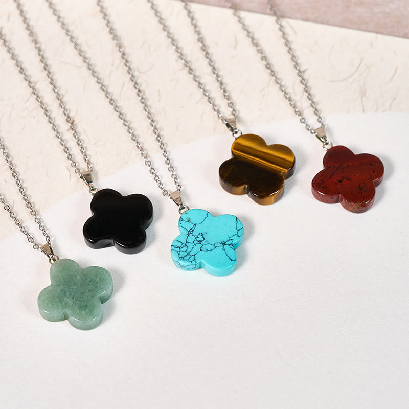 Buddha Stones Varios colgantes de collar con forma de flor de ciruelo, aventurina verde cristal, obsidiana negra y ojo de tigre. - image 32