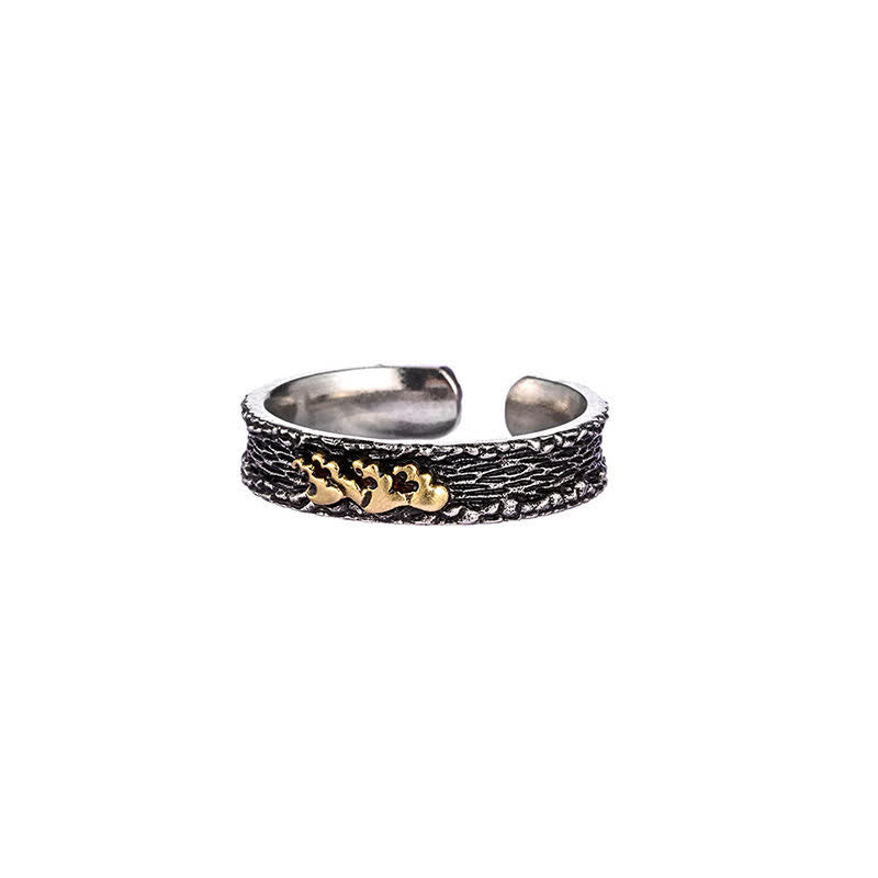 Buddha Stones Anillo de sabiduría ajustable de cobre con el símbolo del Garuda del Monte Everest - Patrón de ondas de agua - image 10