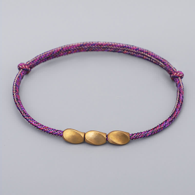 Buddha Stones Pulsera de equilibrio con cuentas de cobre dorado de varios colores - rosa oscuro - image 4