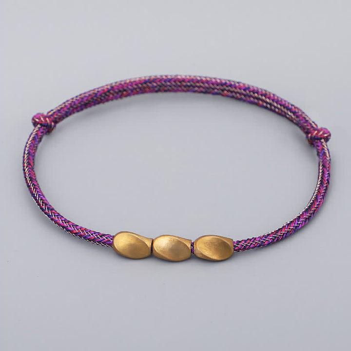 Buddha Stones Pulsera de equilibrio con cuentas de cobre dorado de varios colores - rosa oscuro - image 4