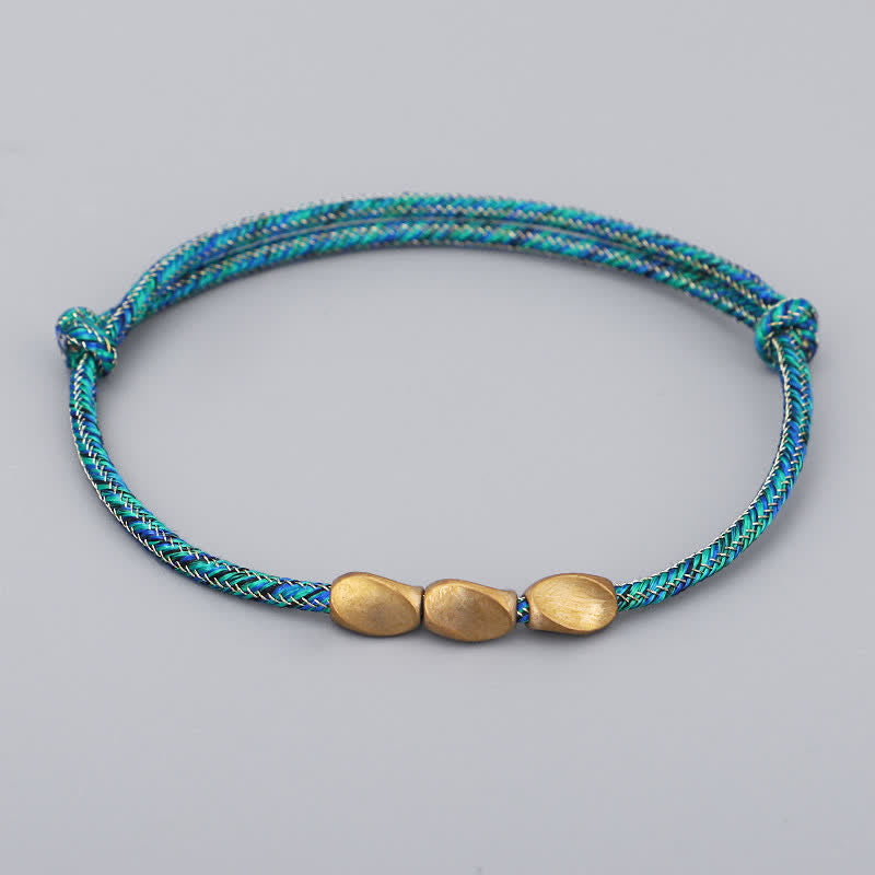 Buddha Stones Pulsera de equilibrio con cuentas de cobre dorado de varios colores - Verde - image 9