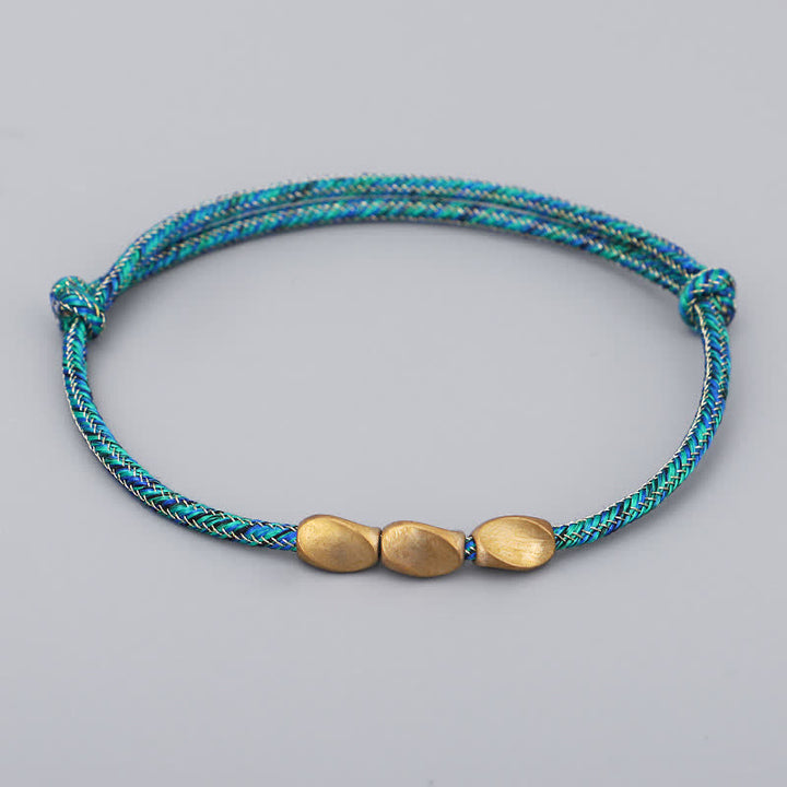 Buddha Stones Pulsera de equilibrio con cuentas de cobre dorado de varios colores - Verde - image 9