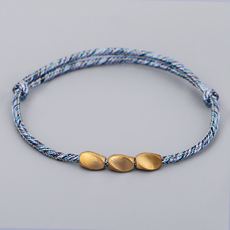 Buddha Stones Pulsera de equilibrio con cuentas de cobre dorado de varios colores - Azul - image 7