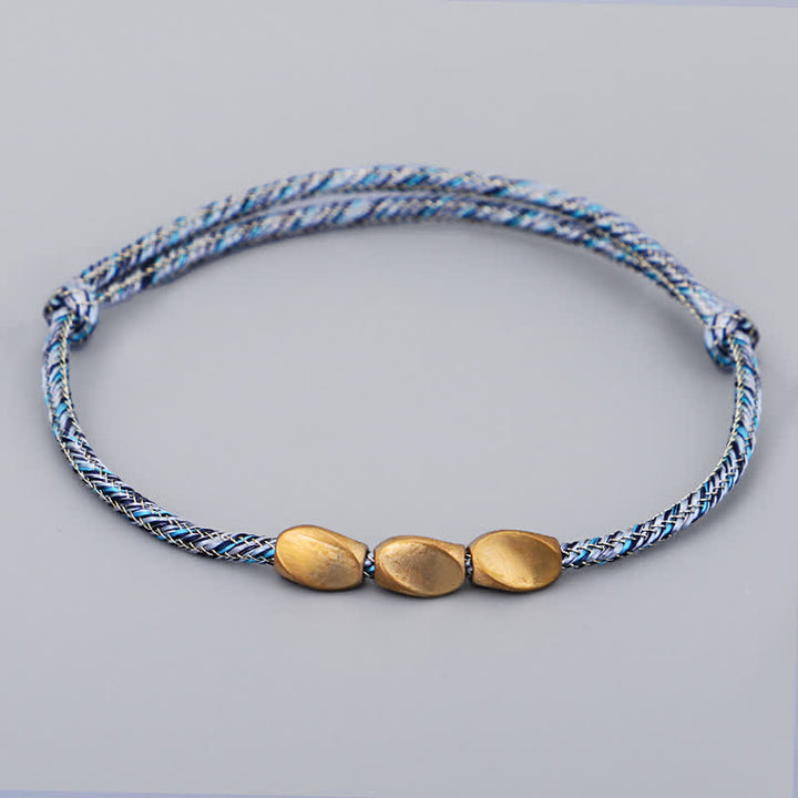 Buddha Stones Pulsera de equilibrio con cuentas de cobre dorado de varios colores - Azul - image 7